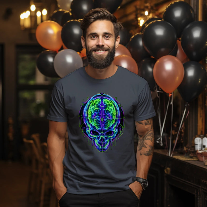 Brain Scan Tech Skull Graphic Tee – S2DF Original